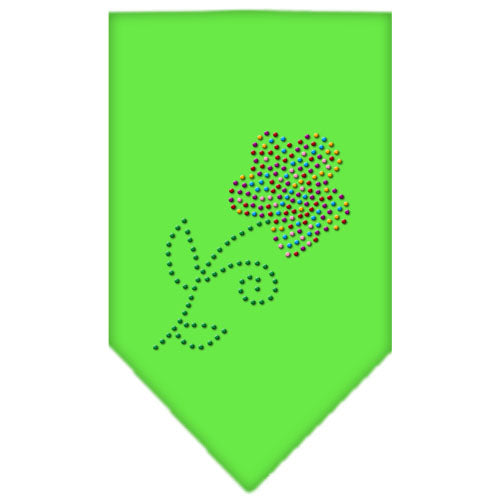 Multi Flower Rhinestone Bandana Lime Green Small Default Title