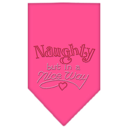 Naughty But In A Nice Way Rhinestone Bandana Bright Pink Large Default Title
