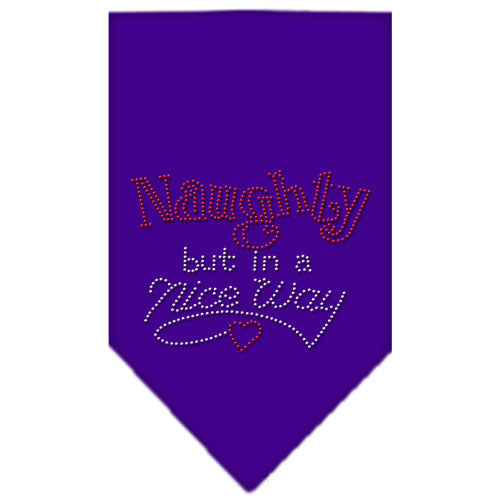 Naughty But In A Nice Way Rhinestone Bandana Purple Large GreatEagleInc