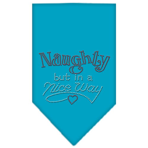 Naughty But In A Nice Way Rhinestone Bandana Turquoise Large GreatEagleInc