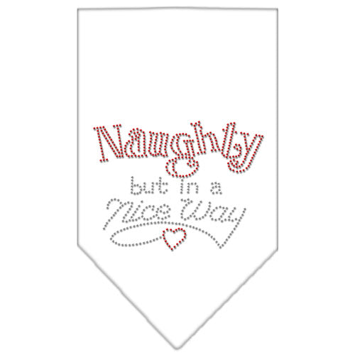 Naughty But In A Nice Way Rhinestone Bandana White Large GreatEagleInc