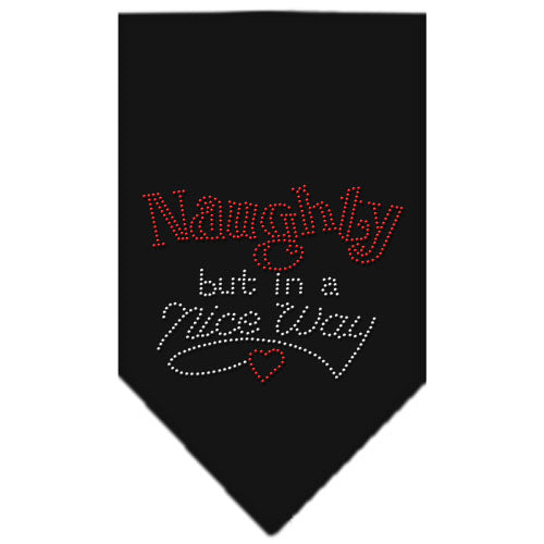 Naughty But In A Nice Way Rhinestone Bandana Black Small GreatEagleInc