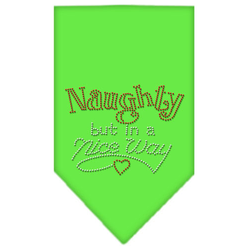 Naughty But In A Nice Way Rhinestone Bandana Lime Green Small GreatEagleInc