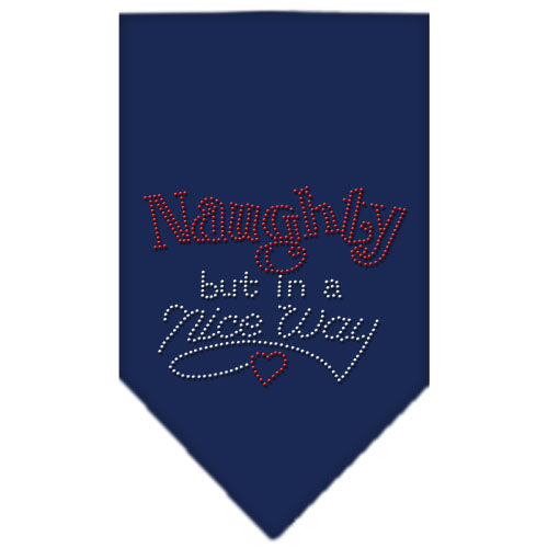 Naughty But In A Nice Way Rhinestone Bandana Navy Blue Small GreatEagleInc