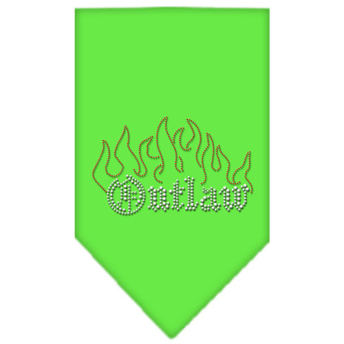 Outlaw Rhinestone Bandana Lime Green Large Default Title