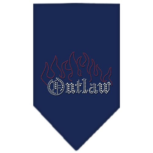 Outlaw Rhinestone Bandana Navy Blue Large GreatEagleInc