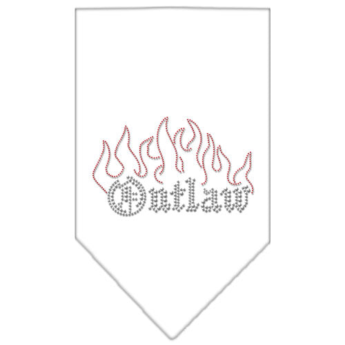 Outlaw Rhinestone Bandana White Large GreatEagleInc