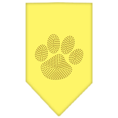 Paw Gold Rhinestone Bandana Yellow Large Default Title