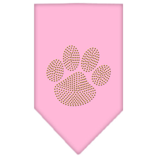 Paw Gold Rhinestone Bandana Light Pink Small GreatEagleInc