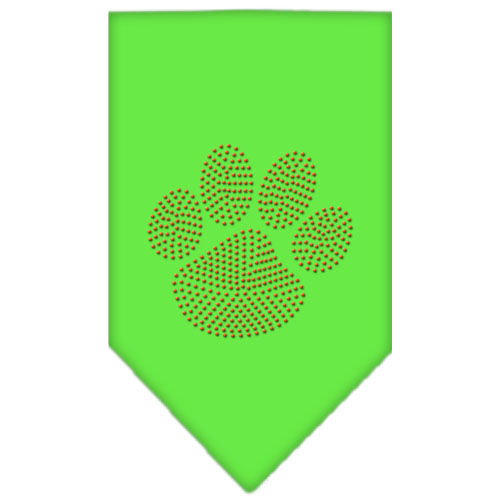 Paw Orange Rhinestone Bandana Lime Green Large Default Title