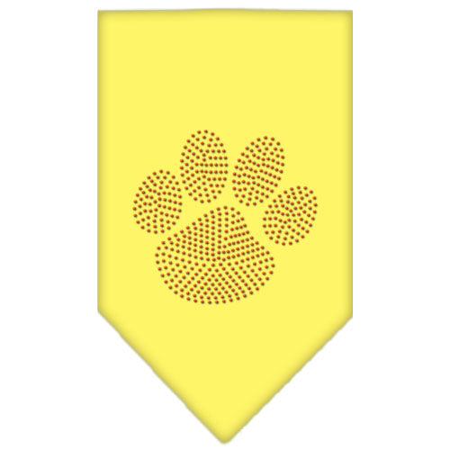 Paw Orange Rhinestone Bandana Yellow Small Default Title