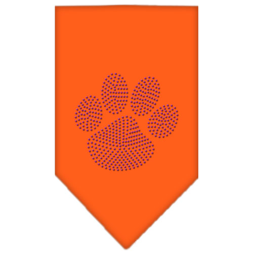 Paw Purple Rhinestone Bandana Orange Large Default Title