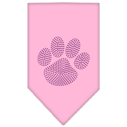 Paw Purple Rhinestone Bandana Light Pink Small Default Title