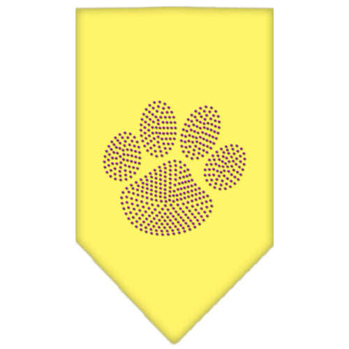 Paw Purple Rhinestone Bandana Yellow Small Default Title