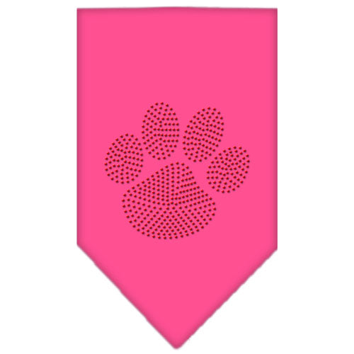 Paw Red Rhinestone Bandana Bright Pink Small Default Title
