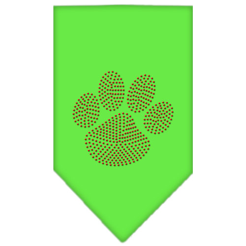Paw Red Rhinestone Bandana Lime Green Small Default Title