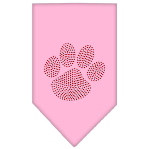 Paw Red Rhinestone Bandana Light Pink Small Default Title