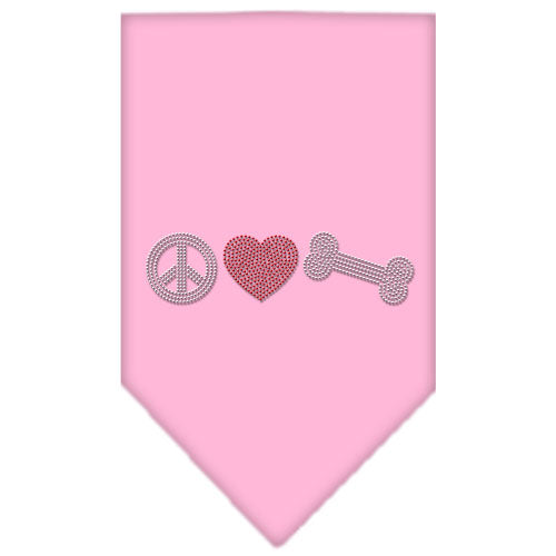 Peace Love Bone Rhinestone Bandana Light Pink Large Default Title