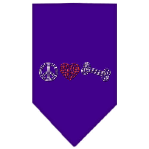 Peace Love Bone Rhinestone Bandana Purple Small Default Title