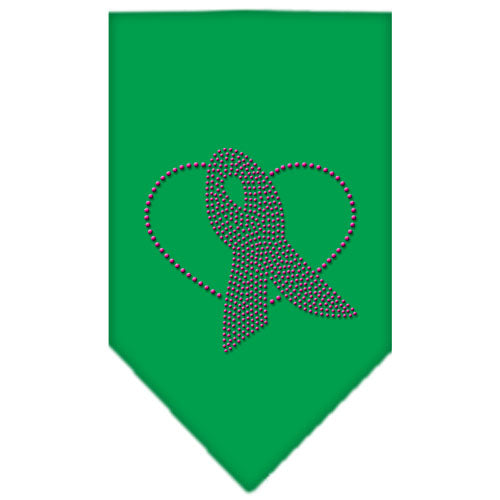 Pink Ribbon Rhinestone Bandana Emerald Green Large Default Title