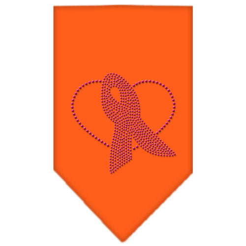 Pink Ribbon Rhinestone Bandana Orange Large Default Title