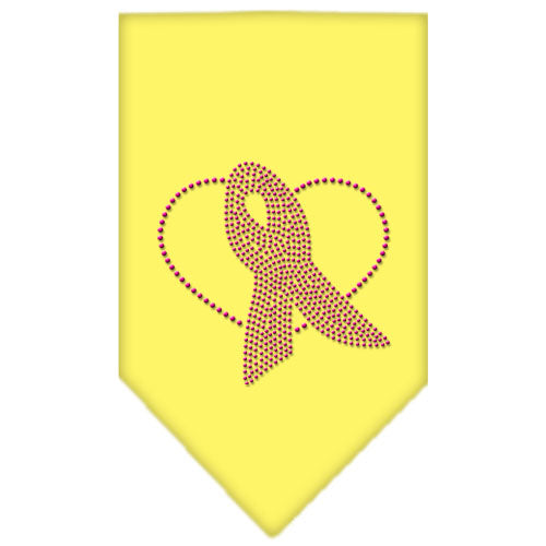 Pink Ribbon Rhinestone Bandana Yellow Large Default Title
