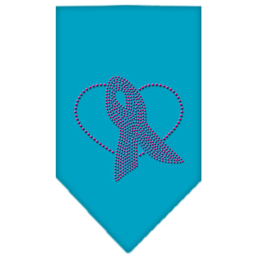Pink Ribbon Rhinestone Bandana Turquoise Small Default Title
