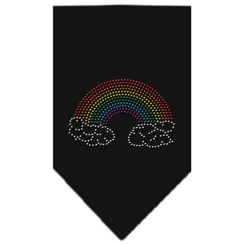 Rainbow Rhinestone Bandana Black Large GreatEagleInc