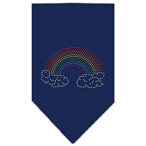 Rainbow Rhinestone Bandana Navy Blue Large Default Title