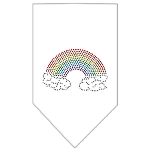 Rainbow Rhinestone Bandana White Small GreatEagleInc