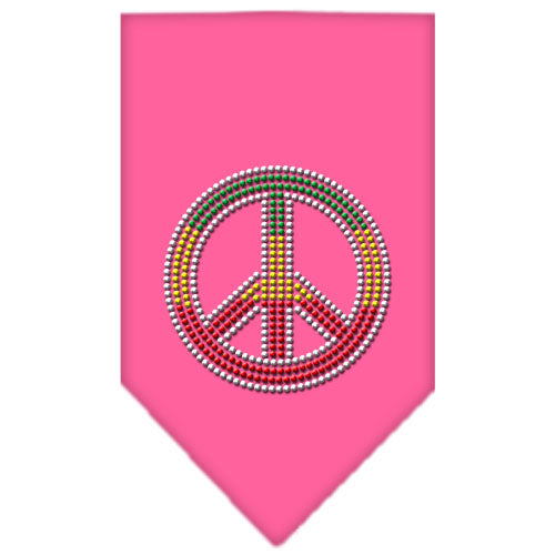Rasta Peace Rhinestone Bandana Bright Pink Large Default Title