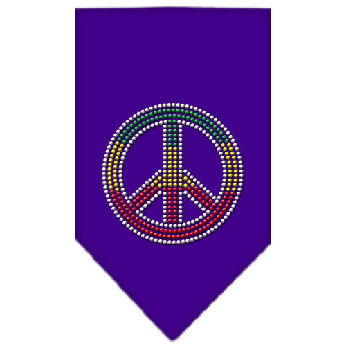 Rasta Peace Rhinestone Bandana Purple Large GreatEagleInc