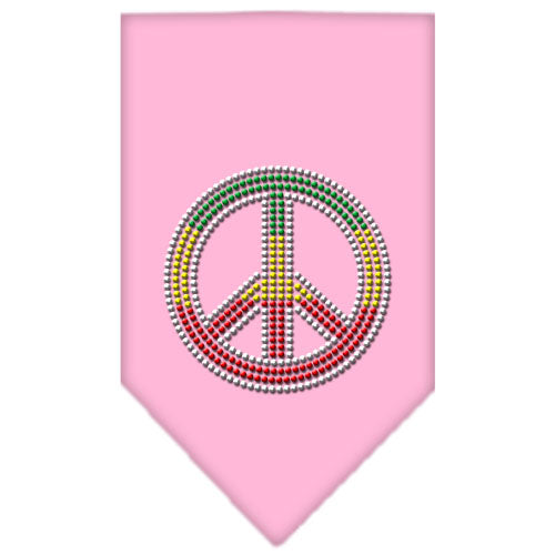 Rasta Peace Rhinestone Bandana Light Pink Small GreatEagleInc