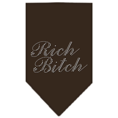 Rich Bitch Rhinestone Bandana Cocoa Large GreatEagleInc