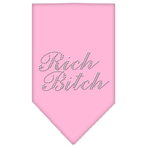 Rich Bitch Rhinestone Bandana Light Pink Large Default Title