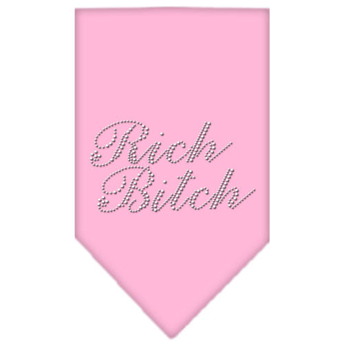 Rich Bitch Rhinestone Bandana Light Pink Large GreatEagleInc