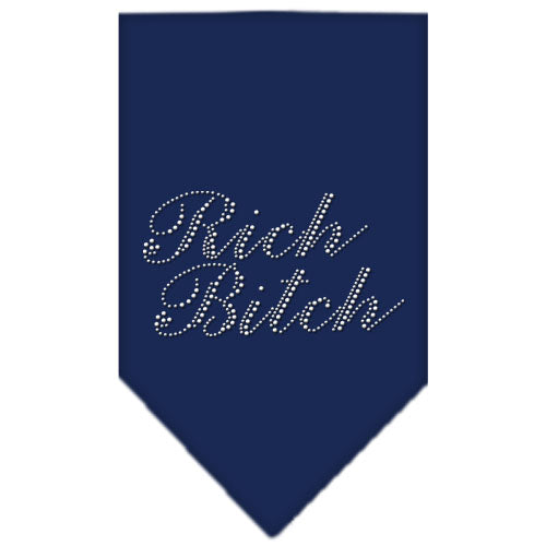 Rich Bitch Rhinestone Bandana Navy Blue Large GreatEagleInc