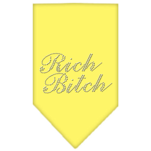 Rich Bitch Rhinestone Bandana Yellow Large Default Title