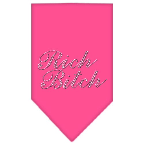 Rich Bitch Rhinestone Bandana Bright Pink Small Default Title
