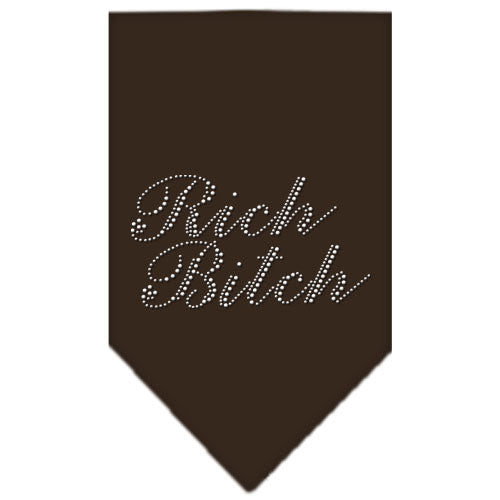 Rich Bitch Rhinestone Bandana Cocoa Small GreatEagleInc