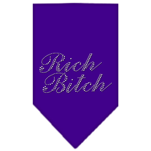 Rich Bitch Rhinestone Bandana Purple Small GreatEagleInc