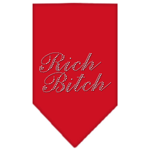 Rich Bitch Rhinestone Bandana Red Small GreatEagleInc