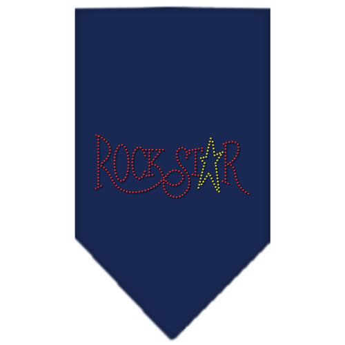 Rock Star Rhinestone Bandana Navy Blue Small GreatEagleInc