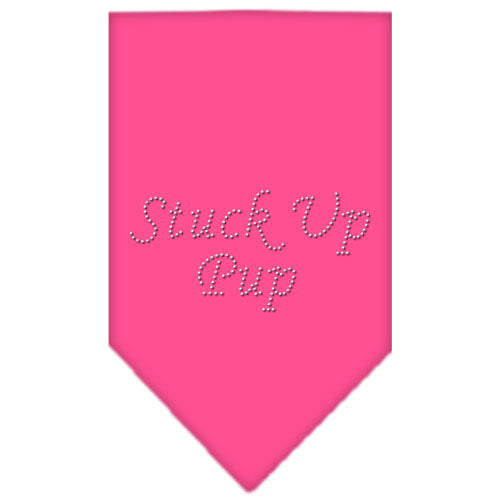 Stuck Up Pup Rhinestone Bandana Bright Pink Large GreatEagleInc