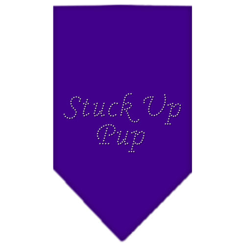 Stuck Up Pup Rhinestone Bandana Purple Large GreatEagleInc