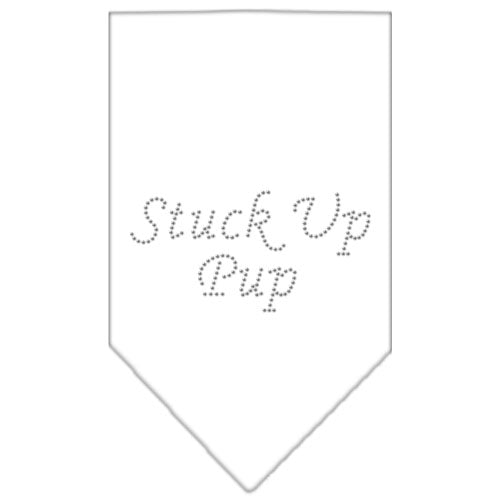 Stuck Up Pup Rhinestone Bandana White Large GreatEagleInc