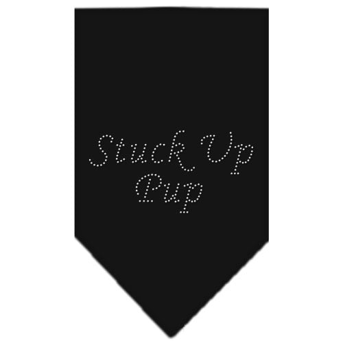 Stuck Up Pup Rhinestone Bandana Black Small GreatEagleInc