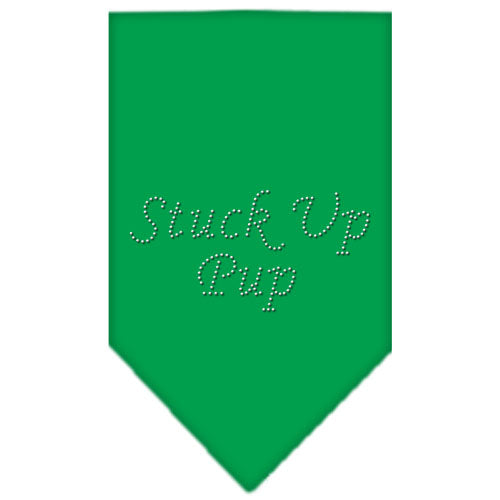 Stuck Up Pup Rhinestone Bandana Emerald Green Small GreatEagleInc