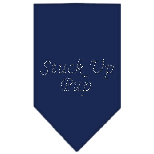 Stuck Up Pup Rhinestone Bandana Navy Blue Small GreatEagleInc