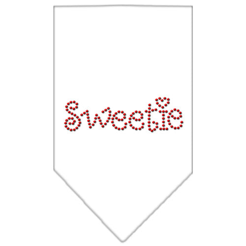 Sweetie Rhinestone Bandana White Small Default Title